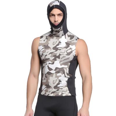 China Sbart 3MM Long Neoprene Diving Suit John Wetsuit Vest Sleeveless Diving Antibacterial Surfing Wetsuit With Hood for sale