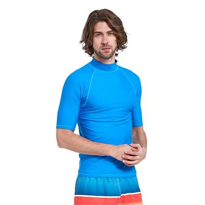 China Rashie Rashie Swim Shirt Anti Sbart Rash Sleeve Shorts Quick Dry UV Blue Color Vest Rash Guard Custom For Men Rashguard 50 Sun Protective Clothing for sale