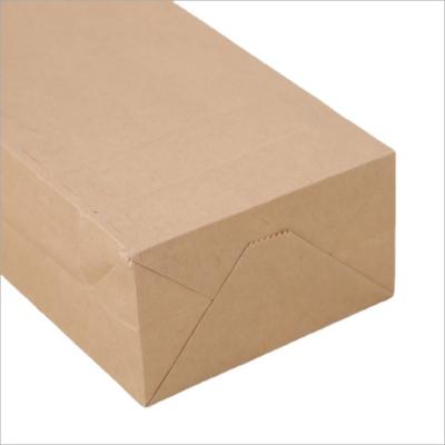 China Recycled Materials Wholesale Takeout Food Doggie Bag Snacks Packaging Kraft Paper Bag Oil-proof Film Bottom Square Bag for sale