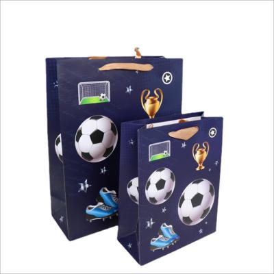 China Recyclable Baseball Basketball Handbag Football Series Gift Bag Paper Shopping Bag for sale