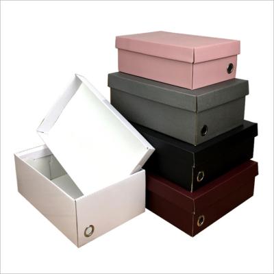 China Custom Recyclable Shoes Box Environmental Protection Kraft Paper Shoes Storage Box for sale