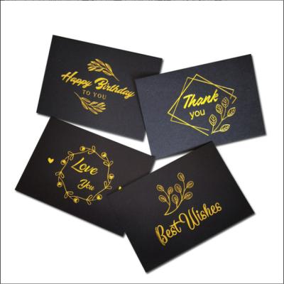 China Creative China Greeting Card Mini Wedding Thank You Card Gift Box Gilt Flower Decoration Card for sale