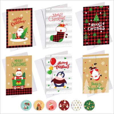 China China Christmas Santa Claus Holiday Fold Card Greeting Card Christmas Envelope Sticker Gift Certificate for sale