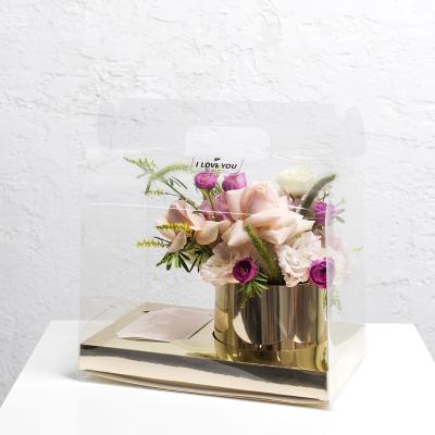 China Recycled Materials Rose Flower Box Plastic Flower Packaging Box Flower Eternal Gift Box for sale