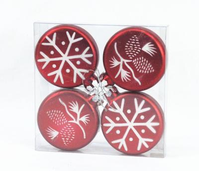 China Factory direct supply Christmas plastic and glitter plastic mixed flat bauble for sale