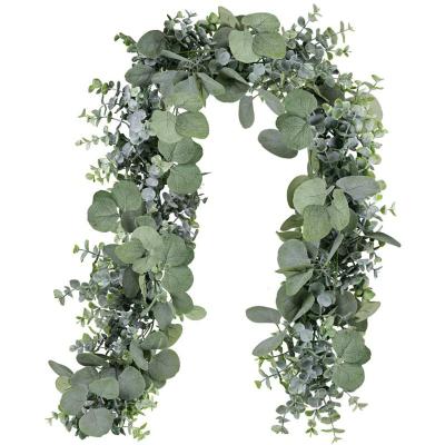 China Wholesale Spring Decoration Faux Artificial Eucalyptus Leaves Greenery Garlands For Outdoor Wedding Decoration for sale