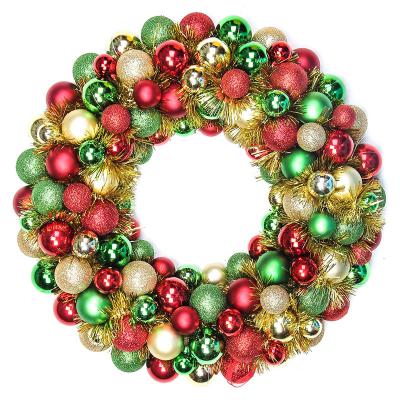 China Round Braid 2022 Handmade Christmas Wreath Christmas Pendant Ornaments Home Decoration Christmas Ball Ornaments for sale