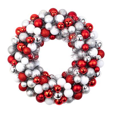 China Around 16in Braid Christmas Tree Ball Garland Decoration Glitter Christmas Tree Ball Decoration Holiday Party Front Entrance Hanging Decoration for sale