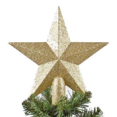 China Wholesale Custom Gold Hanging And White 20CM Plastic 3d Star Ornament Tree Topper For Christmas Tree for sale