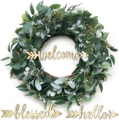 China Wholesale Custom Plain Diy 60cm Artificial Christmas Garlands Christmas Decorations For Christmas Front Door Holiday Easter Decor for sale