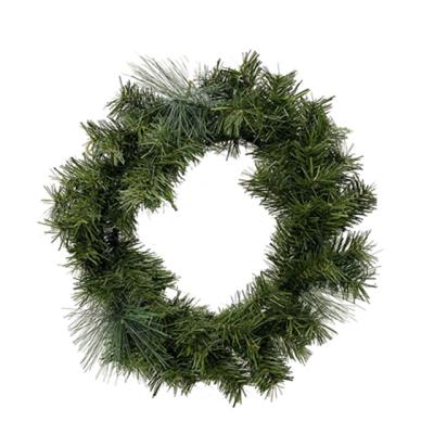 China DIY For Christmas Decoration Plain DIY Cheap Commercial Artificial Green Double Wire Frame Christmas Pine Wreath for sale