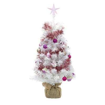 China Indoor Home Decoration JJ OPENS Newcomers 60cm Small Lighted White Christmas Tree For Indoor Home Decoration for sale