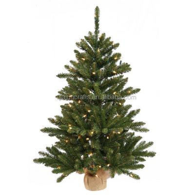 China Christmas Decoration 90cm Mixed PVC/PE Pine Cone Christmas Tree With Hessian Base for sale