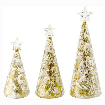 China Custom Glass Other Christmas Decorations Christmas Tree Glass Holiday Lighting Decoration Supplies With Star for sale