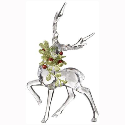 China 2022 Christmas Exquisite Reindeer Decoration Glass Wholesale Glass Supplies For Christmas Holiday Decor for sale