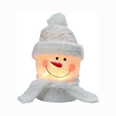 China Christmas Glass Decoration Supplies Electric Glass Snowman Ball Night Lights Santa Claus Hat Home Decor For Xmas Holidays for sale