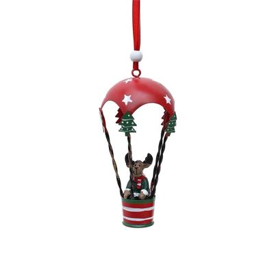 China Hanging Ornament 12CM Hot Hanging Ornament Metal Air Balloon Christmas Ornaments For Outdoor Christmas Tree Decorations for sale