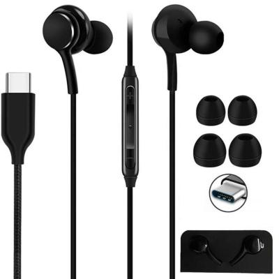 China Type-C Headset In-Ear Earphone Earbuds Volume Control In-Ear Cable Hand Free With Mic For Samsung Note 10 S20 S21 Note20 for sale