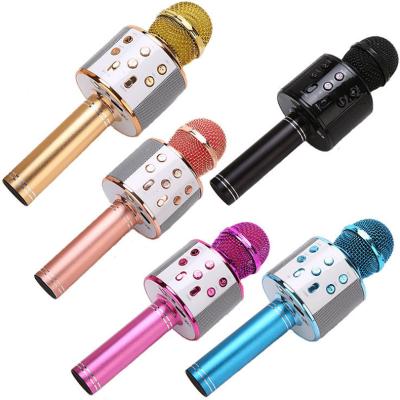 China Wireless Mic Karaoke Home Party Subwoofer Wireless Portable Handheld Microphone WS858 Speaker Microphone for sale