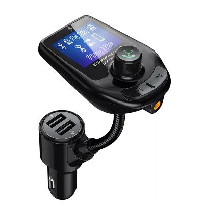 China Blue Car Handsfree Wireless MP3 Player FM Transmitter Car Kit Dual Mobile Phone Tooth Car Charger for sale