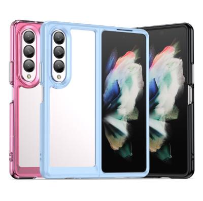 China Shockproof Colorful Acrylic Transparent Anti-scratch Case Phone Shell Cover Device Shockproof Cover For Samsung Fold3 for sale