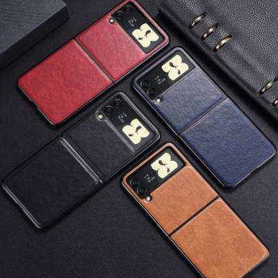 China High Quality Shockproof PU Leather Full Cover Phone Case Shockproof Cover For Samsung Galaxy Flip3 Fold3 Fold2 W22 for sale