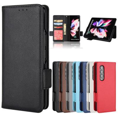 China Good Quality Shockproof PU Leather Flip Cover Wallet Phone Case For Samsung Galaxy Fold3 for sale