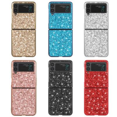 China Luxury Glitter Bling Back Cover Case Glitter Mobile Phone Shell For Samsung Galaxy Z Shiny Shockproof Flip 3 fold3 Shockproof for sale