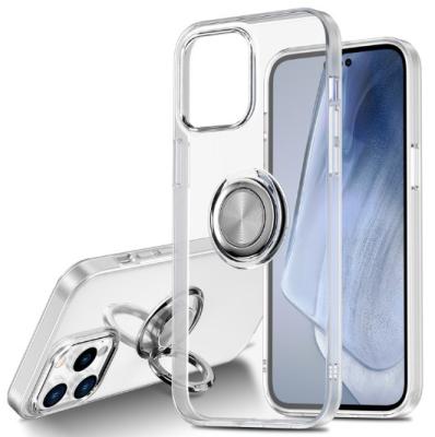 China Shockproof Shockproof Phone Case Ring Holder Transparent Clear TPU Cover Device for iphone 14promax xsmax xr for sale