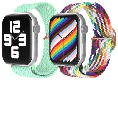 China Fabric Breathable Braided Nylon Strap For Apple Watch Bands 44 Strap 40 38 42mm Elastic For iWatch 4 Series 6 Se 5 for sale