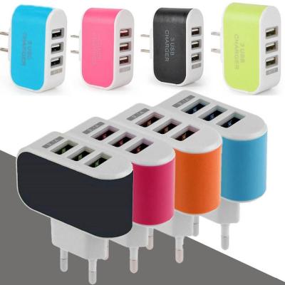 China Wholesale USB Wall Charger Triple Color Mobile Phone Tablet MP3 GPS Candy Quick Phone Adapter for iPhone13 promax xsmax for sale