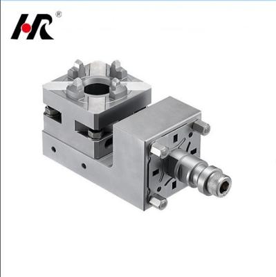 China Handle lock huarui HIS round 4 jaw lathe chuck with base plate for used high speed milling machine chuck 50 with connect shank (handle lock) for sale