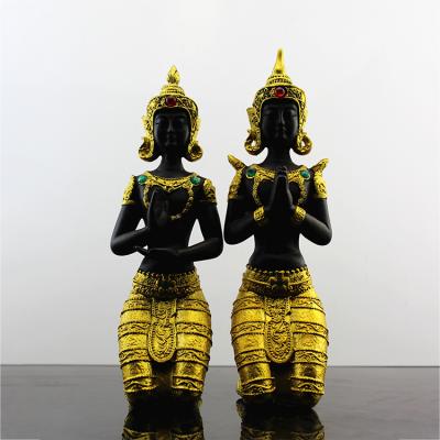 China China Fengming Popular Religious Resin Figurine China Gold Female Buddha Statue For Buddhist Temple Buddhism for sale