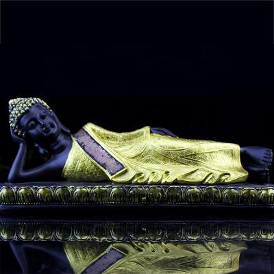 China China Fengming New Gold High Quality Black Resin Reclining Buddha Statue 365*100*145mm for sale