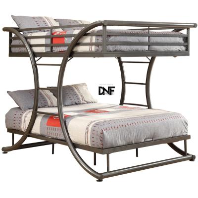 China Modern Twin Over Twin with Side Ladder and Full-Length Guardrail Space-Saving Design Metal Bunk Bed Dormitory bed for sale