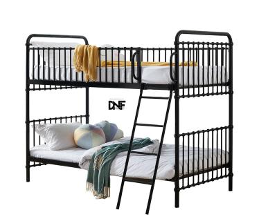 China Modern Twin Over Twin with Side Ladder and Full-Length Guardrail Space-Saving Design Metal Bunk Bed Dormitory bed for sale