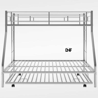 China Modern Twin Over Twin with Side Ladder and Full-Length Guardrail Space-Saving Design Metal Bunk Bed Dormitory bed for sale