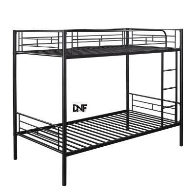 China Modern Twin Over Twin with Side Ladder and Full-Length Guardrail Space-Saving Design Metal Bunk Bed Dormitory bed for sale