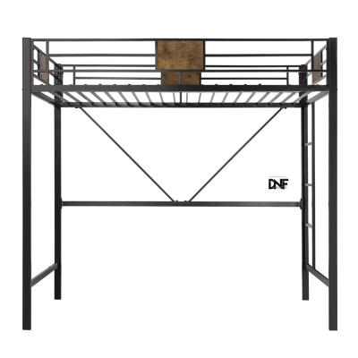 China Modern Twin Over Twin with Side Ladder and Full-Length Guardrail Space-Saving Design Metal Bunk Bed Dormitory bed Loft bed frame for sale