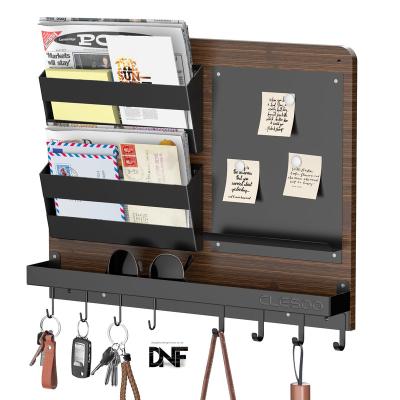 China Adjustable (height) Mail Organizer Wall Mount with 2 Mail Holders Floating Shelf - Key Rack Hanger for Home  Key and Mail Holder for Wall Mount for sale