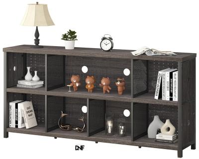 China Modern Cube, Modern Bedroom Living Room, Rustic Low Length Wooden Metal Office Cube Shelf,   Storage Bookcase,Wide Bookshelf for sale