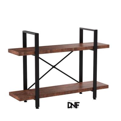 China Modern Natural Solid Wood , 3-Tier Rustic Retro Industrial  , Open Metal Farmhouse Solid Wood Bookshelf, Distressed Brown, Bookcase for sale