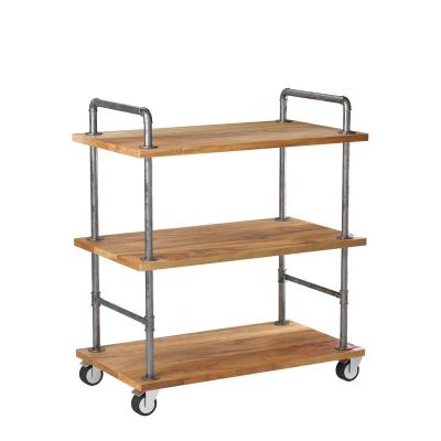 China Modern For Kitchen Wine Cart with glass holder Bar Cart with 3 Shelves, Wine Glass Bottle Storage Bar Serving Cart for sale