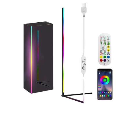 China Modern Smart Wifi APP Home Decors Remote Blue Teeth Control Color Changing Standing Light 0.5M 30 Keys Led Floor Lamp for sale