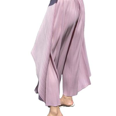 China High-quality high-waist chiffon material anti-pilling wide-leg pants women's sense hanging culottes for sale