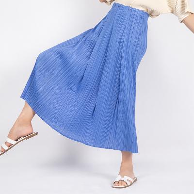 China Miyake Anti-Static Women Button Up Casual A-Line Pleated Skirt Slimming Maxi Skirt Plus Size Women Skirt for sale