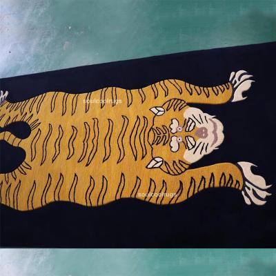 China Stain Resistant Tiger Rug Fluffy Animal Design Cartoon Handmade Living Room Blankets Carpets Luxury for sale