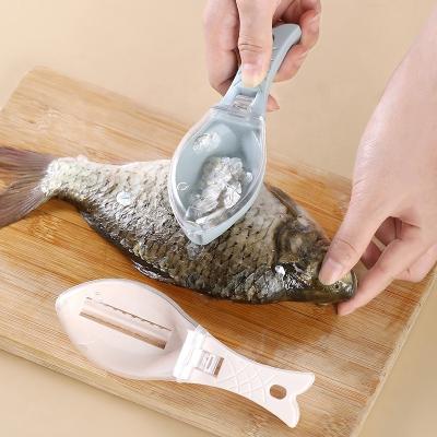 China Viable Brush Fishing Clean Anti-Splash Quickly Remove Fish Scales With Lid For Sale for sale