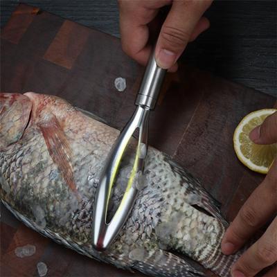 China 2022 Stainless Steel Scale Fish Scale Fish Skin Peeler Solvent Viable Cleaning Scaler Fish Sweep Seafood Tools for sale