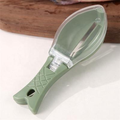 China Sustainable Brush Fish Scaler Fishing Clean Scraper With Lid For Sale for sale